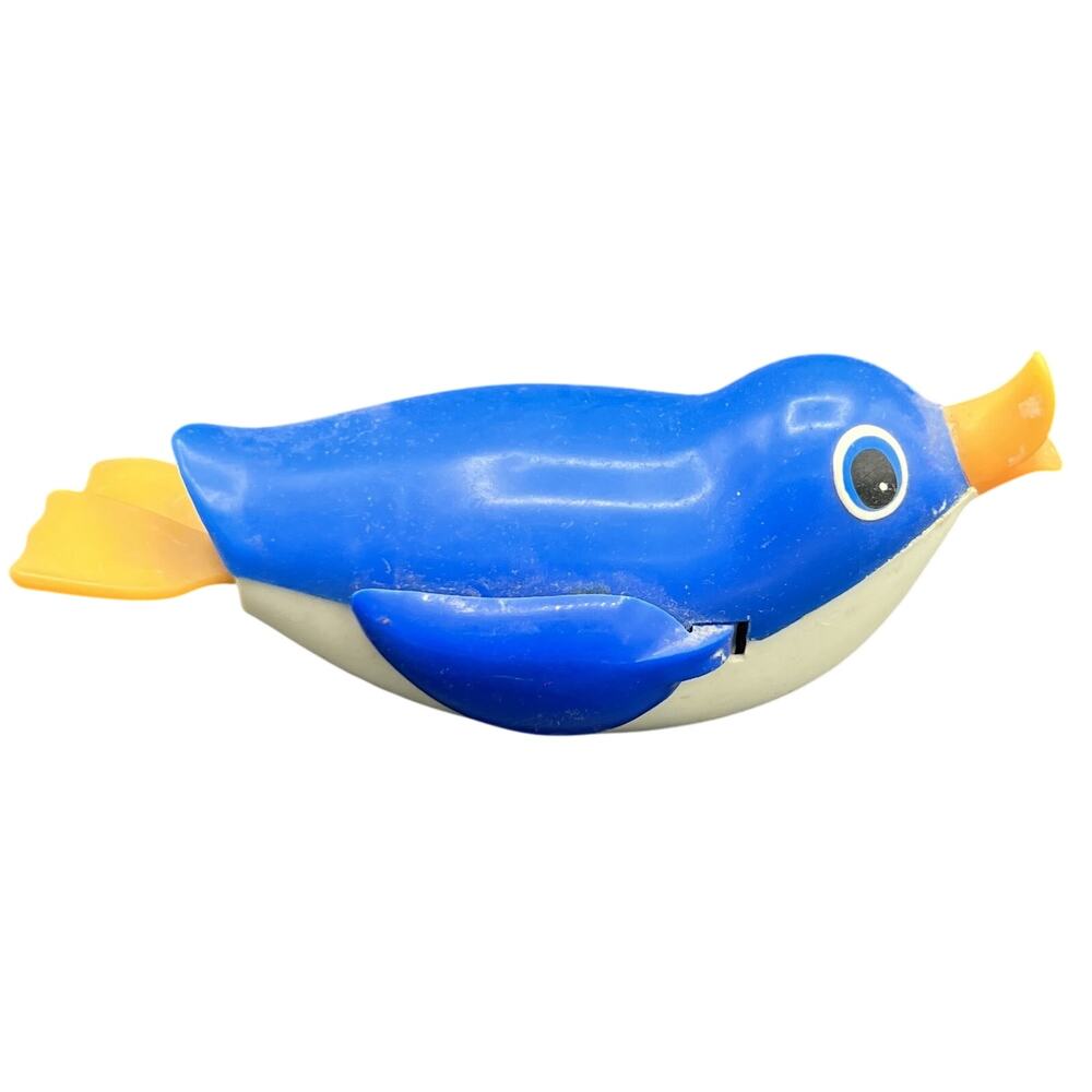 🐧 Retro Blue Penguin Bath Toy Plastic Float PoolTub Kids Cute Y2K Nursery Decor